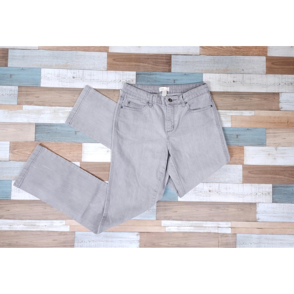 Rafaella Sport Curvy Fit Straight Leg Jeans Womens 4 Gray Denim Pants Casual